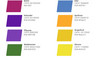 8 Kästchen mit verschiedenen Farben