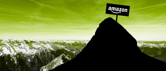 Berg mit Schild von Amazon