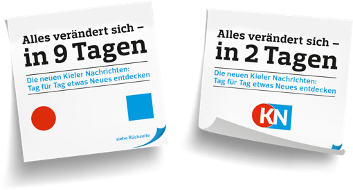 Post-its zur Ankündigung des neuen Designs der Kieler Nachrichten